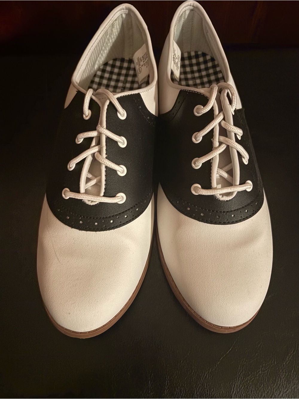 Classic Ladies Saddle Oxfords in White and Black